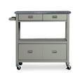 thumbnail image 3 of Linon Sydney Kitchen Cart, Gray, Stainless Steel Top, 4 Drawers, 3 of 18