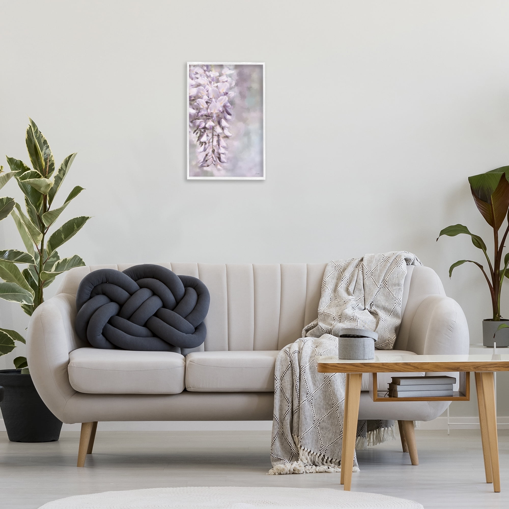 Stupell Industries Soft Foxglove Petals Botanical & Floral Painting White Framed Art Print Wall Art, 16 x 24