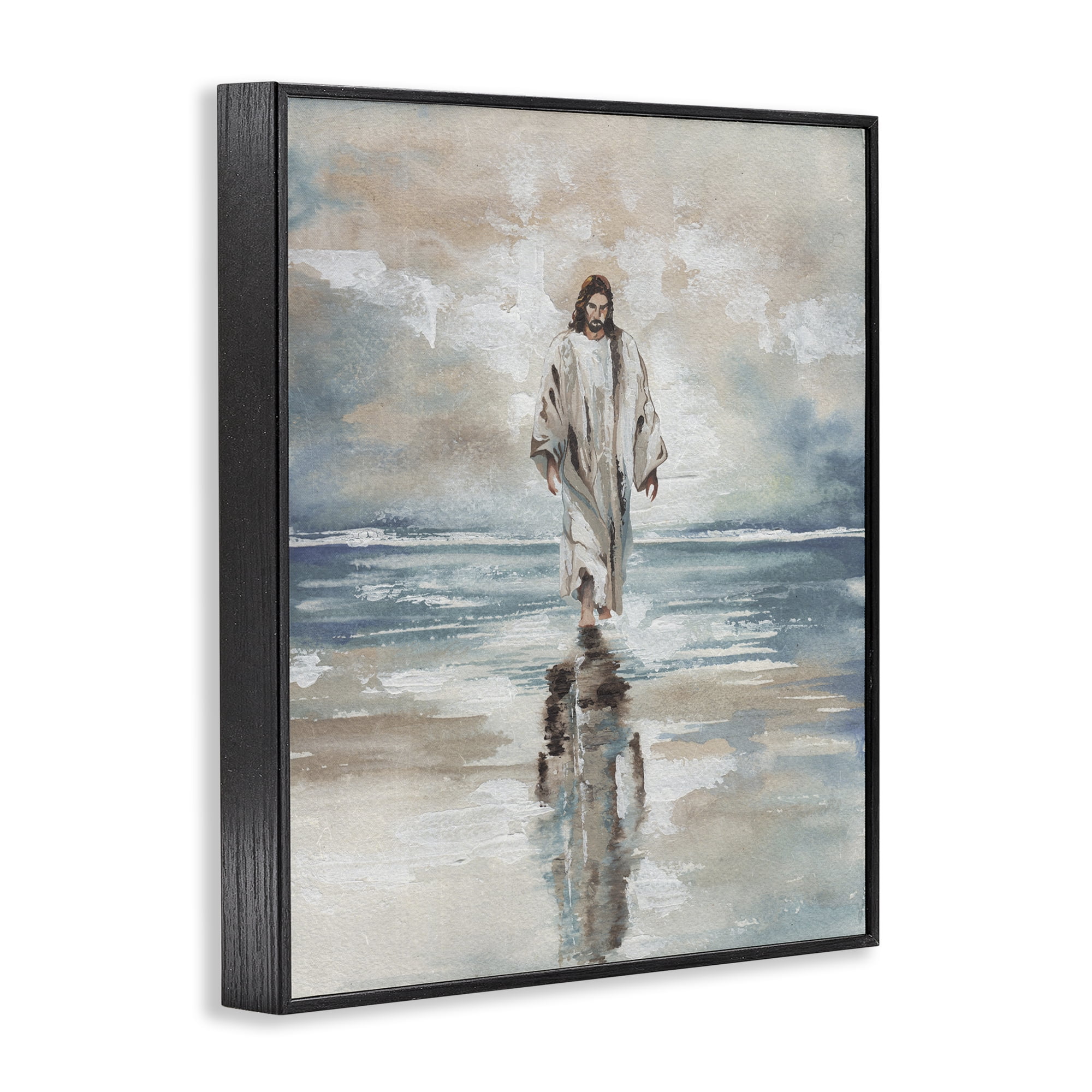 Stupell Industries Jesus on Water Black Framed Giclee Art, design by Elizabeth Medley
