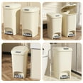 thumbnail image 4 of HEANUJJ Large Beige Trash Can with Lid and Foot Pedal, PP Plastic, Modern Design for Home and Office Use, 4 of 8
