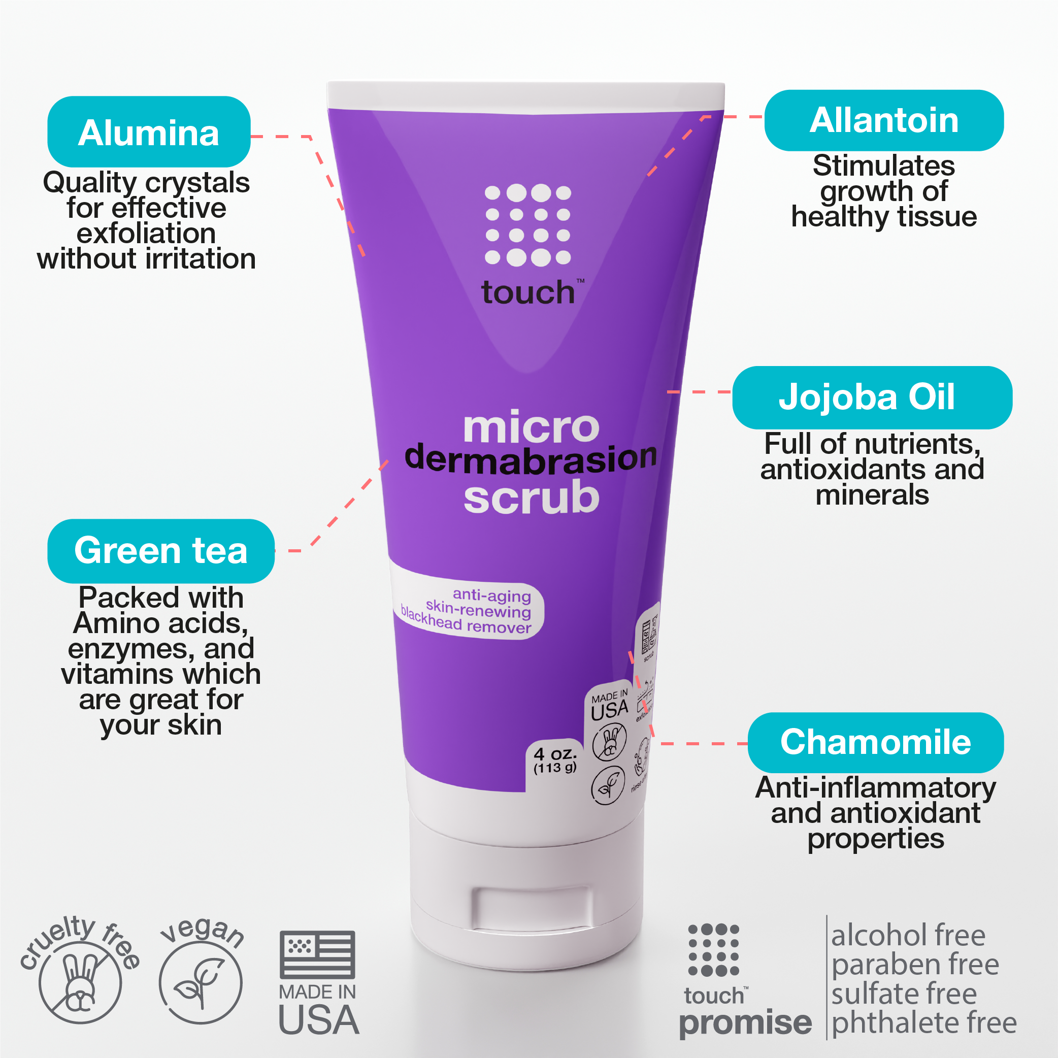 Microdermabrasion Facial Scrub and Face Exfoliator - Exfoliating Face Scrub Polish Cream with Dermatologist Crystals for Anti-Aging, Acne Scars, Dullness, Wrinkles, and Pores - Large 4 Ounce Size - image 3 of 7