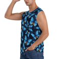 thumbnail image 3 of Kdxio Blue Butterfly for Men's Muscle T-shirt,Sleeveless for Workout Running Athletic Gym Lounge Casual, 3 of 7