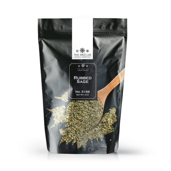The Spice Lab Rubbed Sage - 2 oz Bag - All Natural Kosher Non GMO Gluten Free Spice - 5168