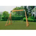 thumbnail image 1 of Trailside Wooden Swingset with Two Swings & Trapeze -  Available in 7 Color Options!, 1 of 5