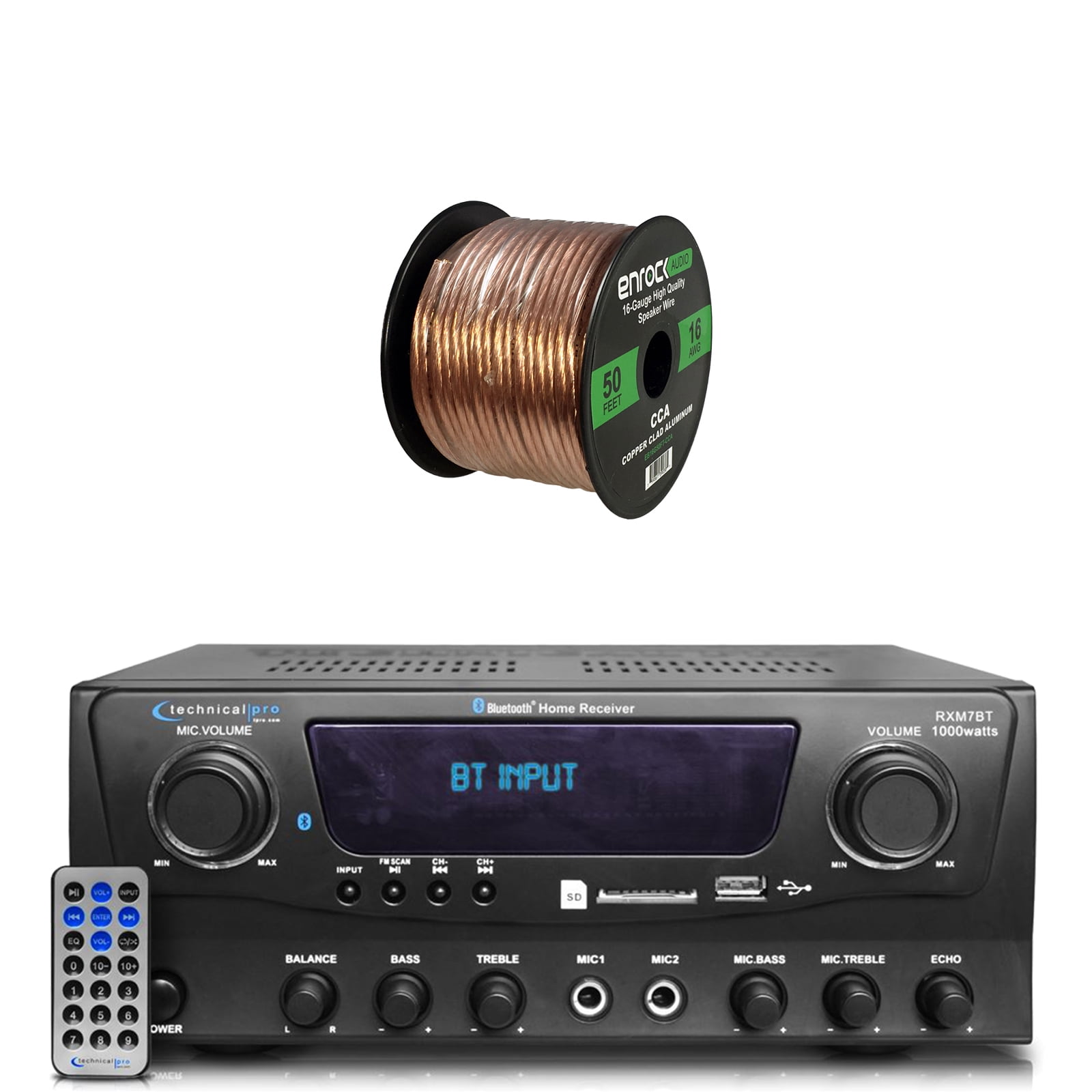 Technical Pro 1000W Peak Power Professional Bluetooth Receiver w/ USB