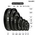 thumbnail image 3 of HAJEX Olympic Cast Iron Round Weight Plates Set 2 inch - 35LB Set - (2.5LB, 5LB, & 10LB), 3 of 8
