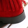 thumbnail image 4 of Fesfesfes Platform Boots for Young Ladies Fashion Large Size Women Low Heeled Shoes Retro Tassel Short 4.5(35), 4 of 9
