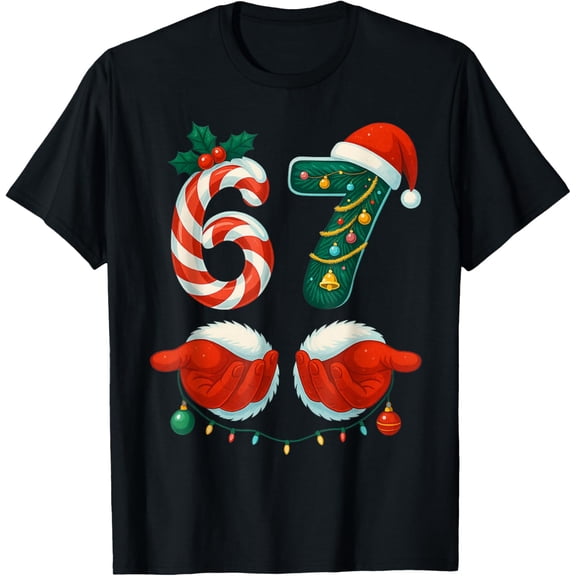67 Six Seven Couple Pajamas Christmas for Men Women T-Shirt- American fashion hot selling casual retro high quality 100% cotton T-shirt 1 piece