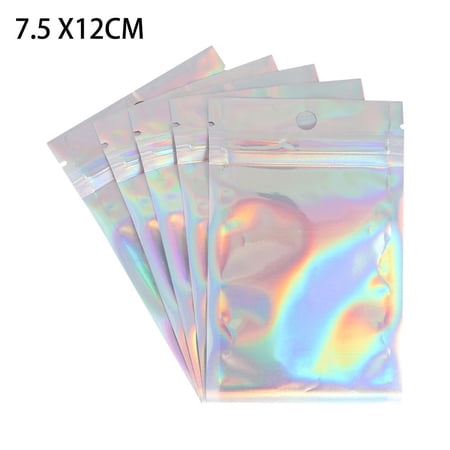 20 Pcs Plastic Waterproof Aluminum Foil Self Seal Zipper Reclosable Pouches Storage Packaging Bag 7.5 X12CM
