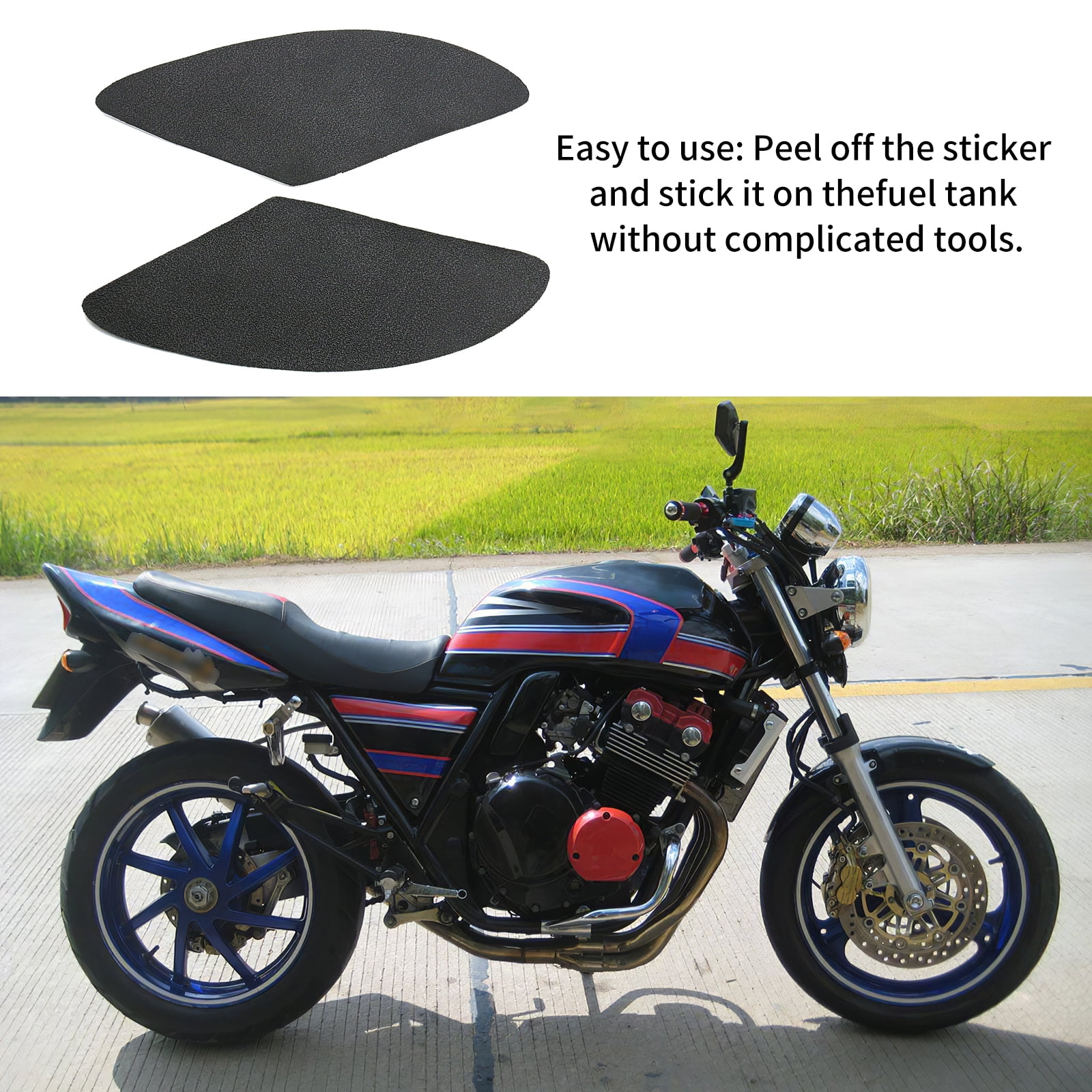 Left and Right Motorcycle Gas Tank Decal Strong Adhesive Rubber Fuel Tank  Sticker Decoration Waterproof Motorbike Tank Pad