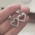 thumbnail image 2 of Pendientes de plata de ley 925 para mujer, aretes de corazón Retro simples a la moda, joyería para prevenir alergias, accesorios navideños para fiesta, 2 of 2
