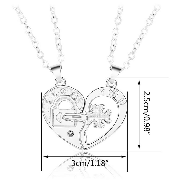 BOOMTB 2x Personalized for Key Heart Puzzle Necklace Set