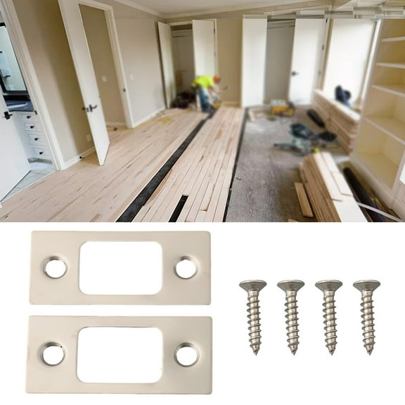 CHENGSI for Stainless Steel Deadbolt Strike Plates Door Backplate Lock Reinforcement Security Hardware for Home Office Easy Installation Pack of 2 with Screws
