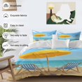 thumbnail image 3 of Queen 4 Piece Bedding Set Ocean Beach Blue Sky Loungers Soft Breathable Duvet Cover and Pillowcase, Sun Umbrella Starfish Duvet Cover Set Bed Sheets for Bedroom Dormitory Guest Room, 3 of 9