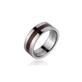 thumbnail image 1 of Genuine inlay Hawaiian koa wood wedding band ring titanium 8mm size 6, 1 of 2