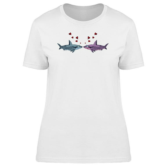 Sharks In Love Funny Comic Tee Women's -Image by Shutterstock