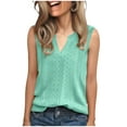 thumbnail image 6 of Pxxlle Whiter Eyelet Tops for Women Summer Casual Sleeveless Tank Top Loose Fit V Neck Trendy Shirts for Going Out Mint Green M, 6 of 10