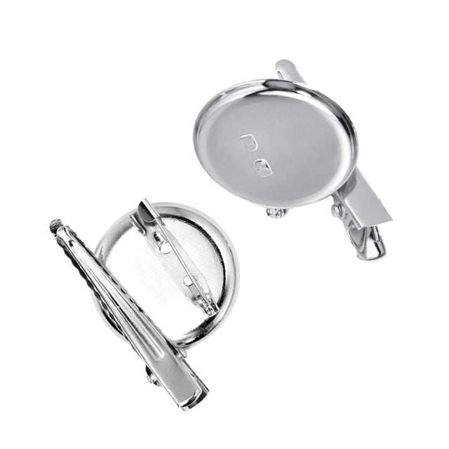 MasteelfCA 20PCS Blank Disc with Crocodile Clip Iron Tray Brooch DIY Base Breastpin Making Bezels for Handwork Jewelry Making -3.5CM