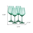 thumbnail image 3 of Set of Four Translucent Pale Green Large Wine Glasses, 3 of 6