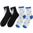 thumbnail image 1 of Coofit 2 Pairs Cotton Socks Diamond Suit Pattern Novelty Socks Tube Socks for Couples, 1 of 7