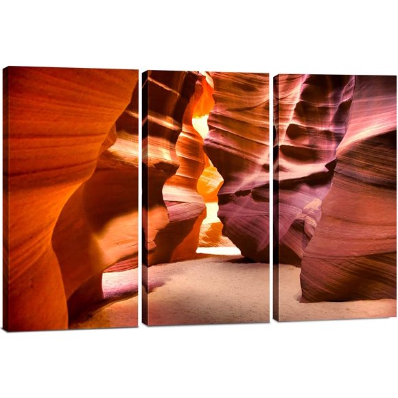 Desert Wall Art Decor - 3 Piece Set, Decorative Framed Desert Caves Landscape Canvas Art Multi Panel Split Prints for Living Room, Kitchen, Bedroom, Office & Home Decor Gift
