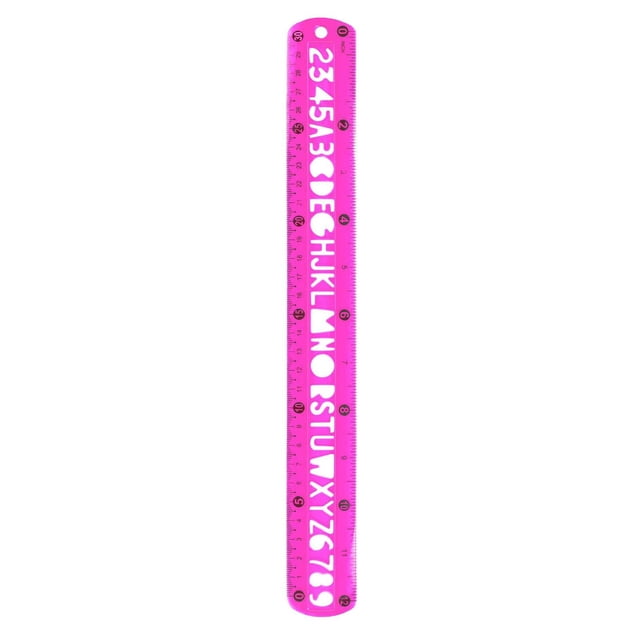 Color Flexible Ruler, 12 inch Soft Bendable Plastic Ruler, Transparent Shatterproof Straight Ruler for Schol and Office, Red