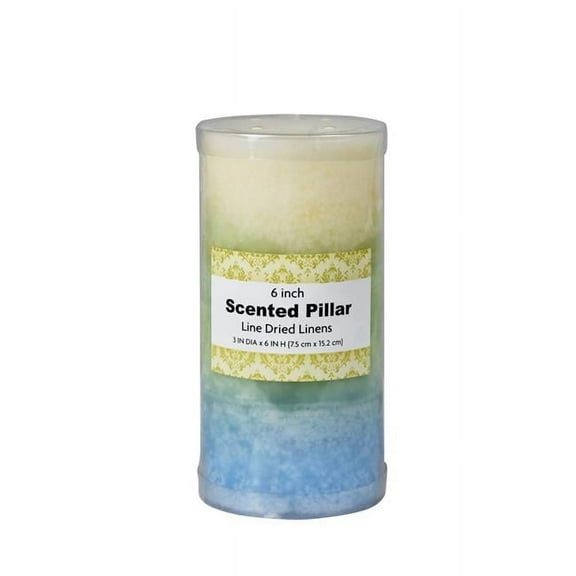 CPC-3610-12 3 x 6 in. Tritone Scented Pillar Candle, Blue, Green & White - 12 Piece