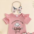thumbnail image 5 of CAUYDY Preemie Girl Photoshoot Outfits Toddler Girls Short Sleeve Romper Set Newborn Fall Winter Clothing Infant Bodysuit 3M 6M 9M 12M 18M 24M Sizes 6-12 Months,Pink, 5 of 5