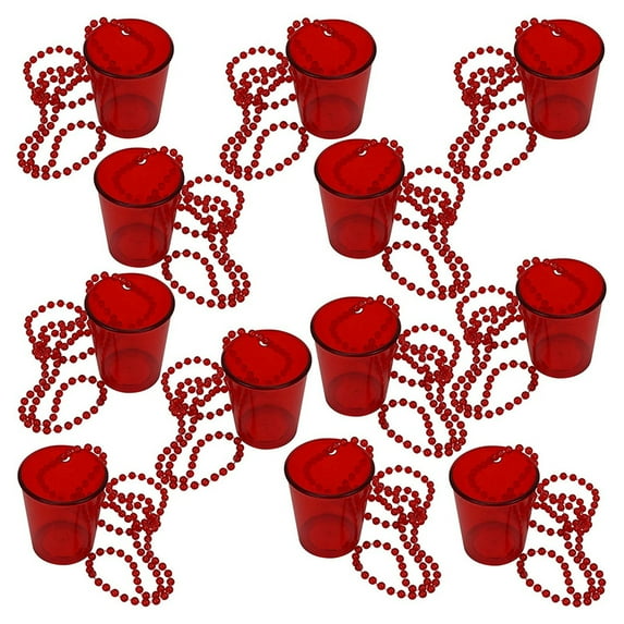 12 Pcs Bridal Shot Glass Chain Bead Necklace Small Wine Glass Bachelor Party Necklace Bridal Shower Decorations