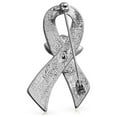 thumbnail image 2 of Bling Jewelry Womens Guardian Angel Cancer Awareness Ribbon Brooch Pin - Crystal Enamel Support Symbol, 2 of 4