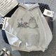 thumbnail image 3 of FeiKong Sudadera unisex con capucha y diseño de dibujos animados de los años 90, Studio Ghibli, Totoro, anime japonés divertido, El viaje de Chihiro, Miyazaki Hayao, gris 22, 3 of 5