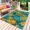 Turquoise Gold, variant on Tropical Leaves Outdoor Rug 5x7 Ft - Reversible Patio Rug Outdoor Camping Rugs, Retro Pastel Turquoise Gold Palm Plant Washable Indoor Outdoor Area Rugs, Non-Slip Outdoor Carpet Runner for Deck/Porch