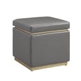 thumbnail image 4 of Linon Elta Square Storage Ottoman, Gray Faux Leather, 4 of 10