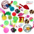 thumbnail image 2 of Bingirl 24 Pcs/set Bell Ball Set Cat Toy Combination Bell Ball+ Feather Toy, 2 of 9