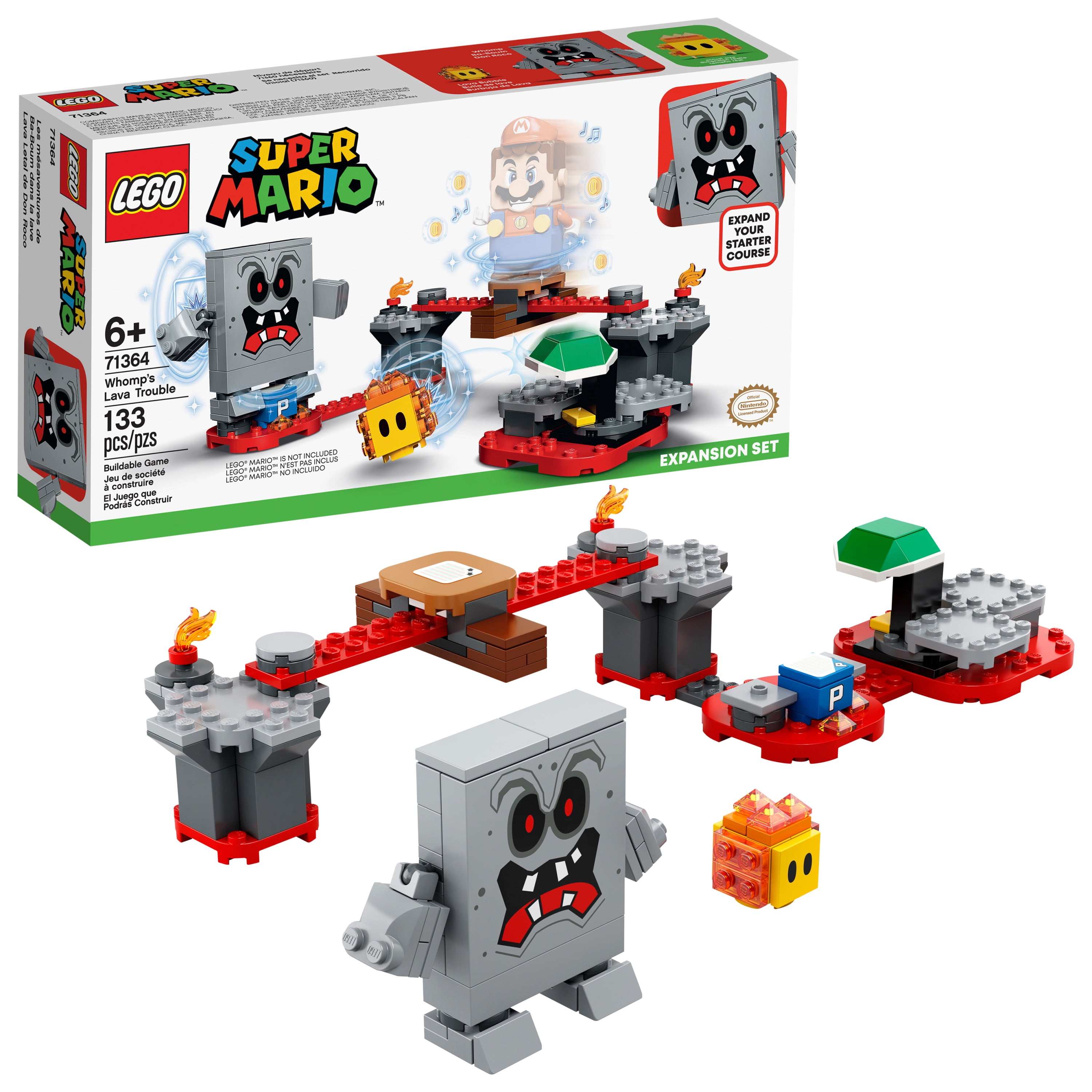 Scorch video harmonisk LEGO Super Mario Whomp's Lava Trouble Expansion Set 71364 Building Set (133  Pieces) - Walmart.com