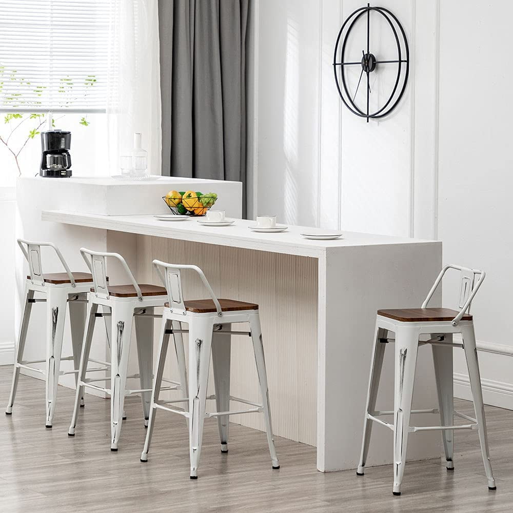 Buy Andeworld Bar Stools Set of 4 Counter Height Stools Industrial
