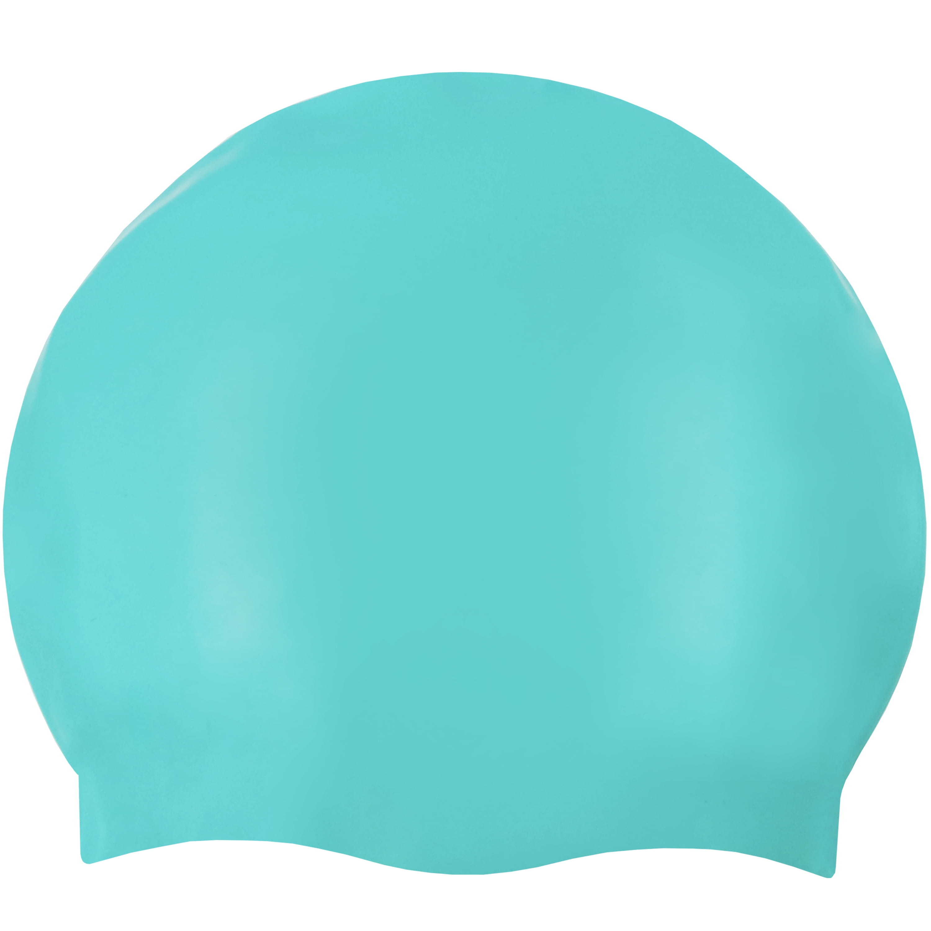 (2 pack) Athletic Works Junior Size Teal Silicone Swim Cap, Unisex, 8.25" x 7", 40g