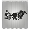 thumbnail image 3 of Ambesonne Retro Shower Curtain, Chariot Gladiator, 69"Wx84"L, Dimgrey Black, 3 of 3