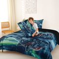 thumbnail image 4 of Manfei Gray Wolf Full Size Comforter Sets,Icy Woodland Pattern Bedding Comforter Set,Black Reversible,3-Piece,1 Comforter and 2 Pillowcases, 4 of 7