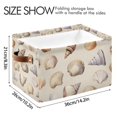 thumbnail image 4 of Yayeee 2 Pack Canvas Storage Basket with Handles for Shelves Fabric Bins Closet Organizer, Watercolor Seashells, 4 of 8