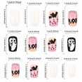 thumbnail image 3 of 24Pcs Halloween Press on Nails Square Fake Nails with Glue Horror Pumpkin Ghost Flowers Graveyard Bat Acrylic Nails for Women Halloween Party -3 sizes, 3 of 6