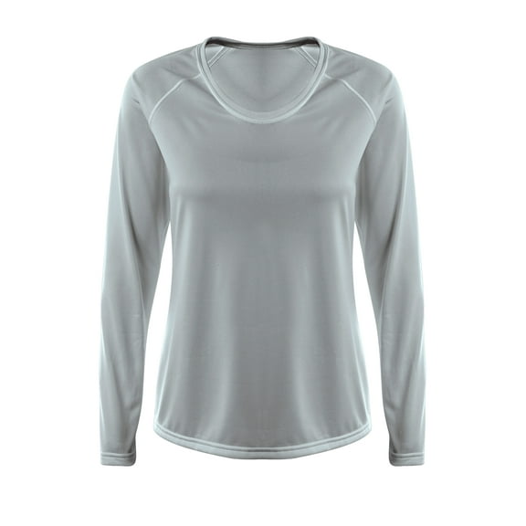 A4 NW3396 Womens SureColor Long Sleeve Cationic Tee - Silver - M
