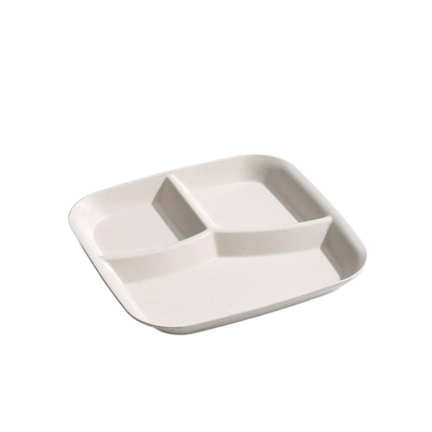 Platos Divididos para Adultos Tabla de Partición de Control de 10 Pulgadas, Adecuado para Niños para Comer la Cena de Paja, Adultos para Picnic, Platos de Cena Desechables de Placa Reutilizable