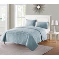 thumbnail image 5 of VCNY Home Nina Solid Basketweave Quilt Set, King, Slate Blue, 5 of 5