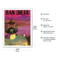 thumbnail image 2 of San Diego USA - Cabrillo Monument Lighthouse - National Airlines - Vintage Airline Travel Poster by Bill Simon c.1960s - Bamboo Fine Art 290gsm Paper Print (Unframed) 24x32in, 2 of 4