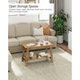 thumbnail image 4 of Ourlova 2-Tier Farmhouse Coffee Table with Storage Shelf, Rectangular Living Room Center Table Wood Coffee Table, 4 of 7