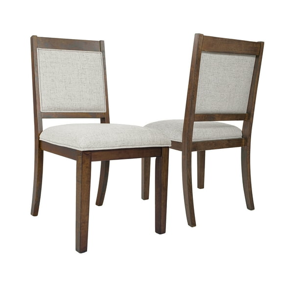 HomePop Open Back Upholstered Dining Chair, Set of 2, Neutral