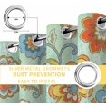 thumbnail image 4 of Teal Green Boho Floral Blackout Curtains for Bedroom, Vintage Farmhouse Ethnic Flowers Thermal Insulated Kitchen Drapes with Grommets, Light Blocking Window Treatment, 2 Panels 42" x 45", 4 of 7