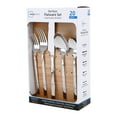 thumbnail image 4 of Mainstays Bamboo Design Stainless Steel Flatware Set, 20 Pieces, Service for 4 Adults, 4 of 23
