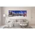 thumbnail image 3 of Canvas Wall Art Decor - 24x24 3 Piece Set (Total 24x72 inch) - NYC Brooklyn Bridge At Night - Large Decorative & Modern Multi Panel Split Prints for Dining & Living Room, Kitchen, Bedroom & Office, 3 of 7